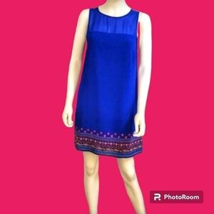 BRIGITTE BAILEY Retro 1960s Mod Floral Embroidered Tank Micro Jumper Dress